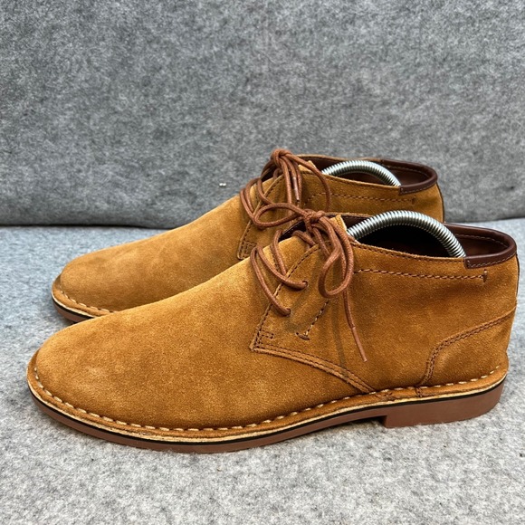 Kenneth Cole REACTION Mens Brown Suede Chukka Boots Lace Up Ankle Boots Sz 10.5